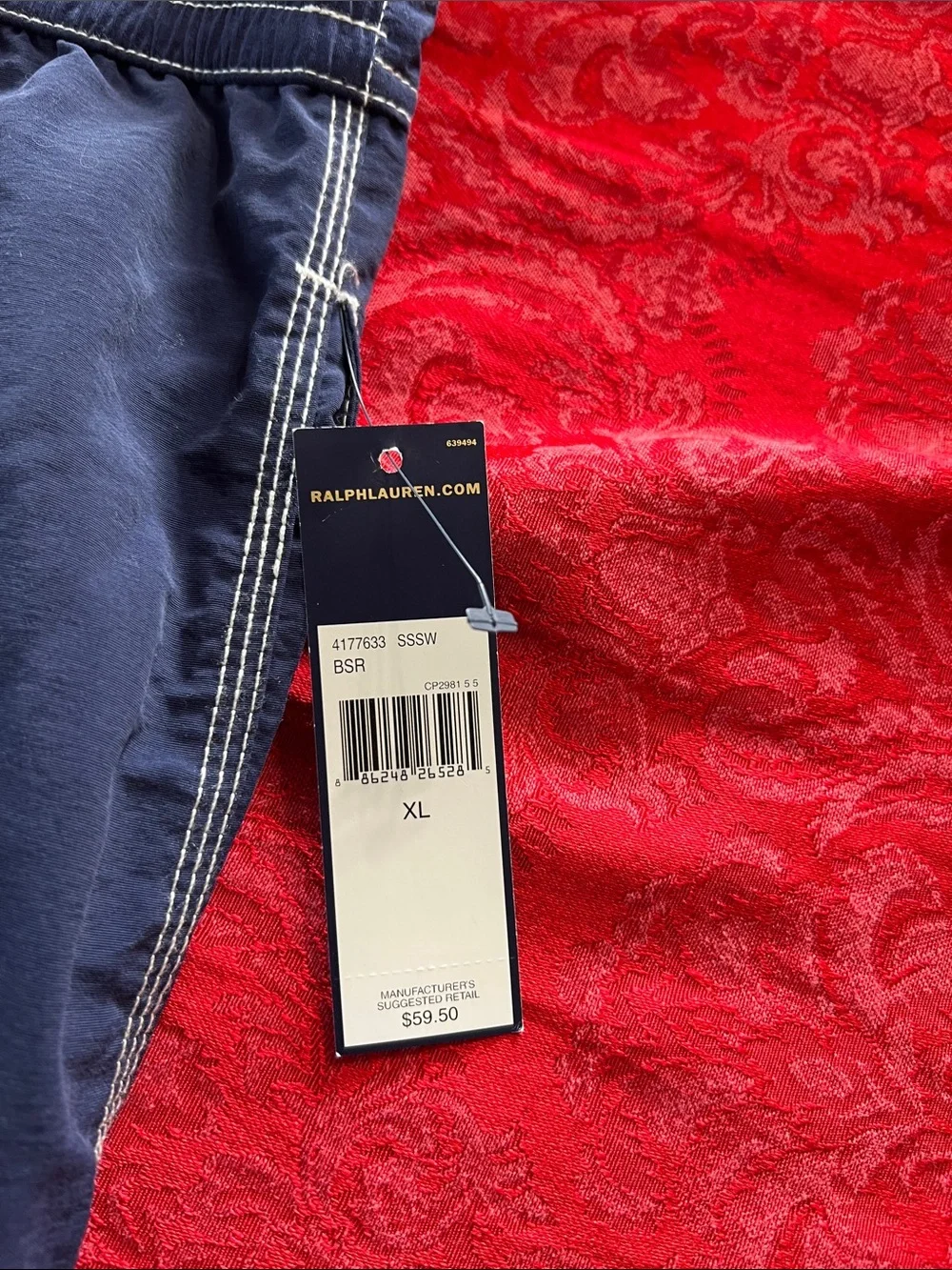 Polo Ralph Lauren Navy Swim Trunks Board Shorts Red Pony NWT Men's XL